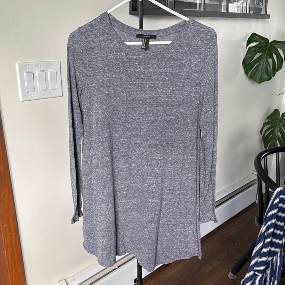 Gray Long Sleeve Women's Top
